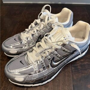 Nike p6000 Metallic Silver and White Running Shoes